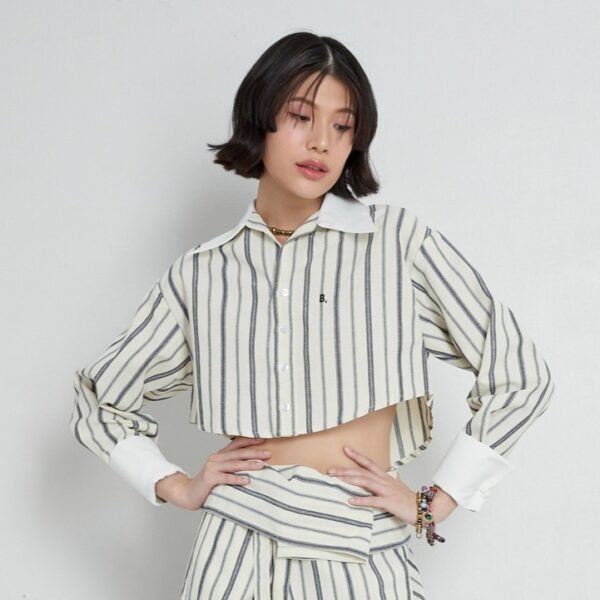 Cropped Shirt (BlueWhite)